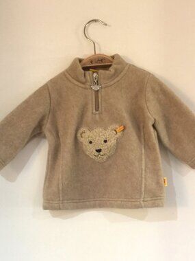Unisex Cozy Baby 1/4 zip with Bear Patch. NEW